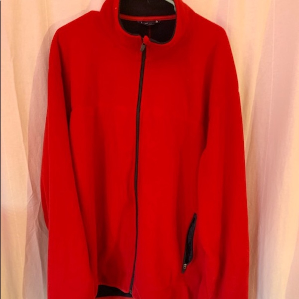 Red Lands end fleece jacket